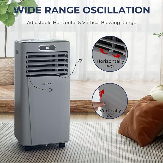 Portable Air Conditioner, 8000BTU AC Unit with Drying, Fan, Sleep Mode, 24H Timer, Remote Control, Cools Room up to 230 Sq.