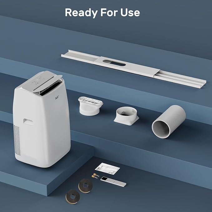 Portable Air Conditioner, Dual Motors AC (14,000 BTU ASHRAE) 10000 BTU SACC Cools Up to 450 Sq.Ft, with Window Kit for Easy