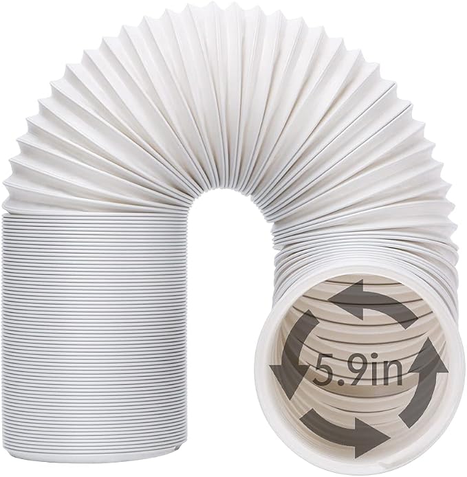 Portable Air Conditioner Exhaust Hose. AC Vent Hose with 5.9"/15CM Diameter, Anti-Clockwise Thread & Length up to 59"
