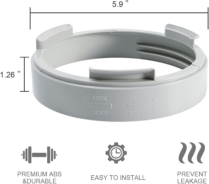 Portable Air Conditioner Exhaust Hose Adapter, 5.9 inch A/C Unit Tube Connector Exhaust Hose Duct Interface Adapter Round