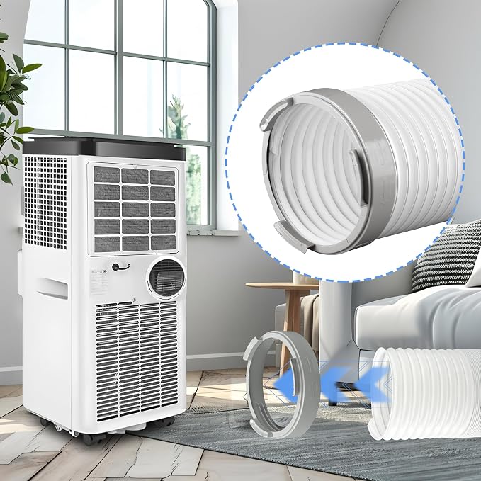 Portable Air Conditioner Exhaust Hose Coupler 5.9 Inch AC Exhaust Hose Window Adapter Round Connector AC Unit Tube Connector