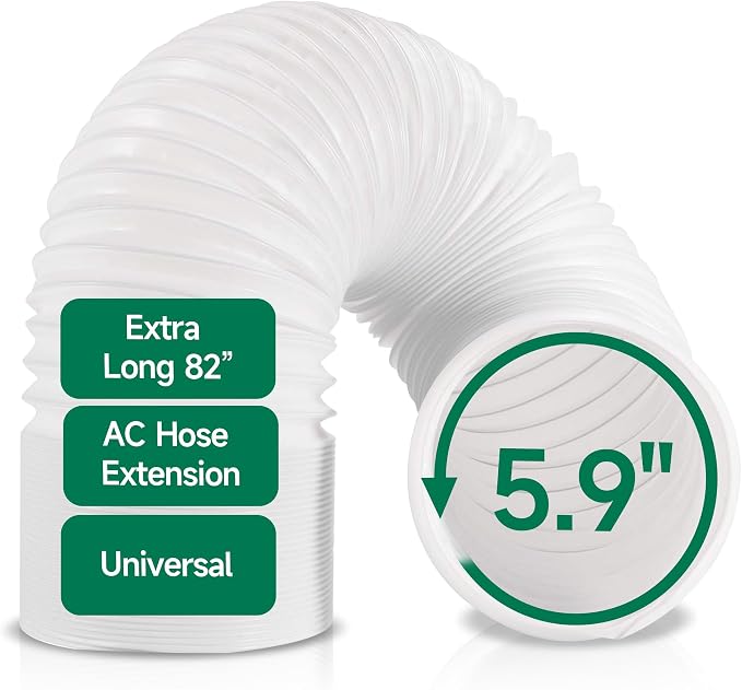 Portable Air Conditioner Hose, 5.9"Diameter & 82"Length, Anti-Clockwise Thread, AC Exhaust Vent Duct Hose, Universal AC Tube