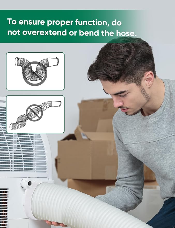 Portable Air Conditioner Hose, 5.9"Diameter & 82"Length, Anti-Clockwise Thread, AC Exhaust Vent Duct Hose, Universal AC Tube