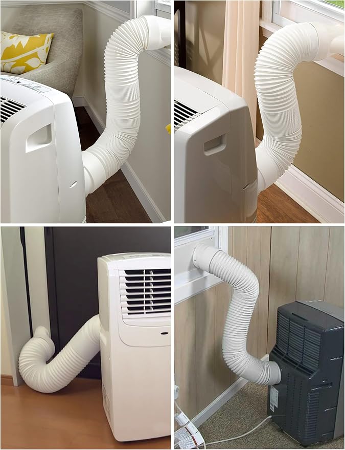 Portable Air Conditioner Hose, 5.9"Diameter & 82"Length, Anti-Clockwise Thread, AC Exhaust Vent Duct Hose, Universal AC Tube