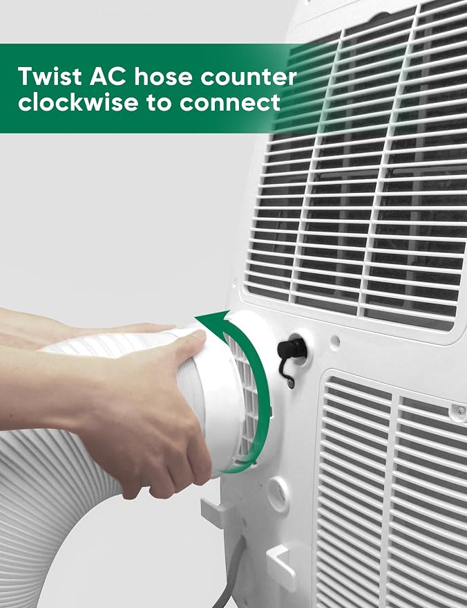 Portable Air Conditioner Hose, 5.9"Diameter & 82"Length, Anti-Clockwise Thread, AC Exhaust Vent Duct Hose, Universal AC Tube