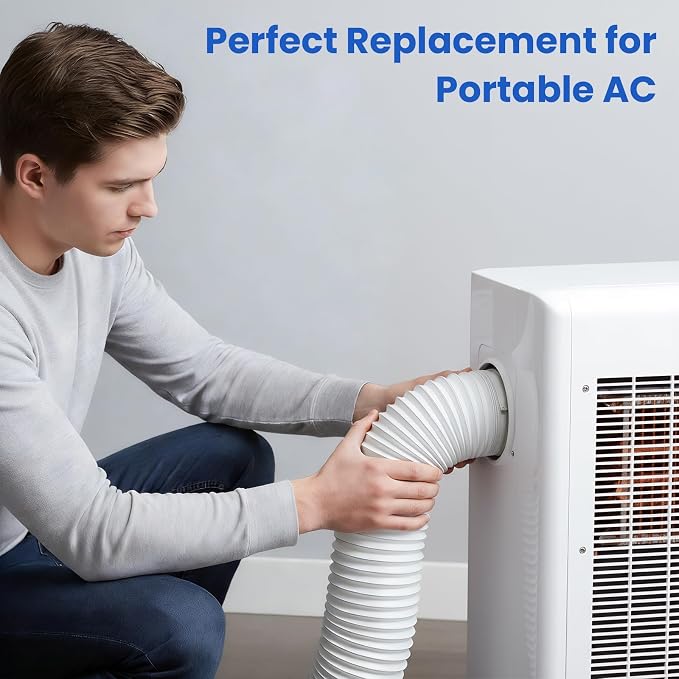Portable Air Conditioner Hose, 5.9" Diameter Anti-Clockwise Thread With Length up to 80", Universal Replacement AC Exhaust