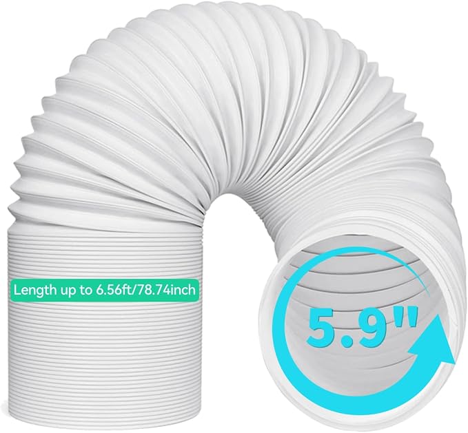 Portable Air Conditioner Hose Exhaust: Universal AC Exhaust Replacement 5.9 Inch (6”) Diameter Length to 6.56ft