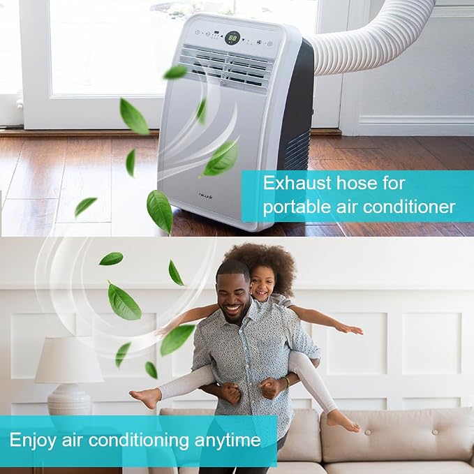 Portable Air Conditioner Hose, Portable Exhaust Vent Hose with 5.9 Inch Diameter, Universal Replacement AC Vent Hose Length