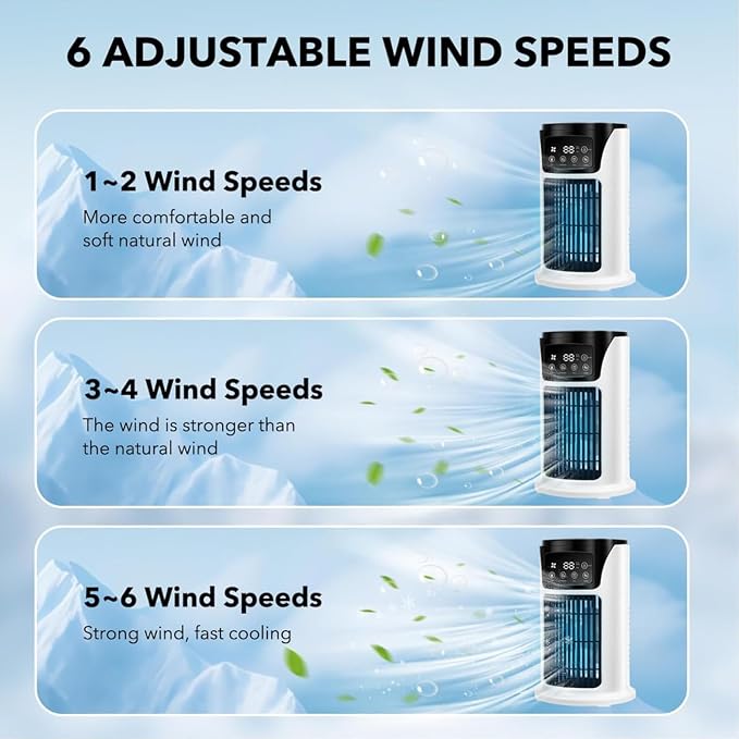 Portable Air Conditioner Humidifier Atmosphere Light Fan USB Cooler Air Conditioner, 3 In 1 Function, alternate product view