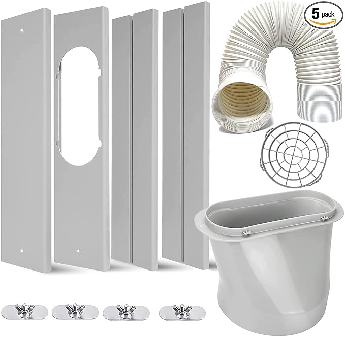 Portable Air Conditioner Kit with Hose, Adjustable Window Seal with 5.9 Inch Diameter 59" Length Hose for Vertical/Horizontal