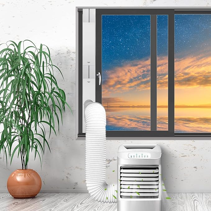 Portable Air Conditioner Kit with Hose, Adjustable Window Seal with 5.9 Inch Diameter 59" Length Hose for Vertical/Horizontal