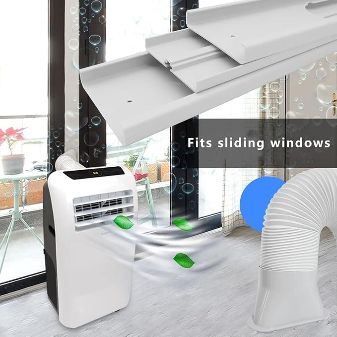 Portable Air Conditioner Kit with Hose, Adjustable Window Seal with 5.9 Inch Diameter 59" Length Hose for Vertical/Horizontal