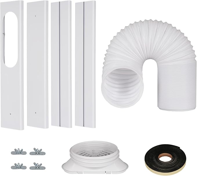 Portable Air Conditioner Kit with Hose and Panels, Adjustable Window Seal Kit with 5.9 Inch Diameter 59" Length Hose for