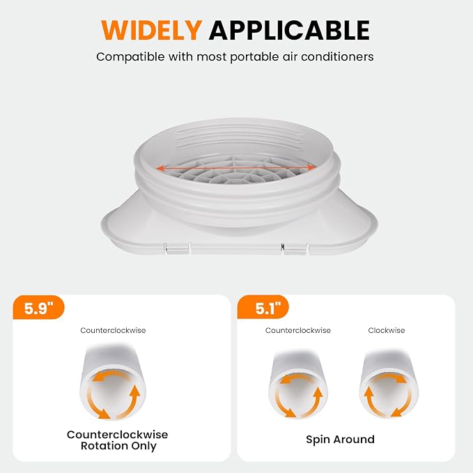 Portable Air Conditioner Kit with Hose and Panels, Adjustable Window Seal Kit with 5.9 Inch Diameter 59" Length Hose for