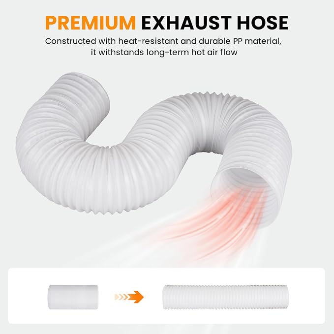 Portable Air Conditioner Kit with Hose and Panels, Adjustable Window Seal Kit with 5.9 Inch Diameter 59" Length Hose for