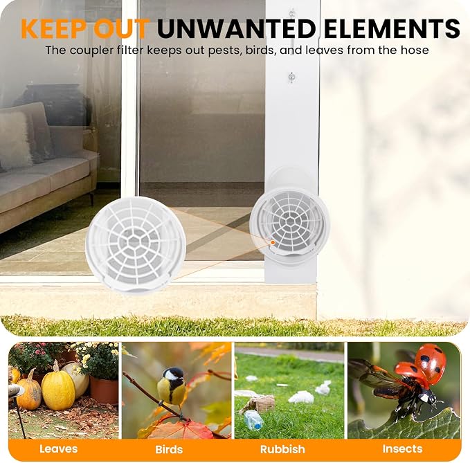 Portable Air Conditioner Kit with Hose and Panels, Adjustable Window Seal Kit with 5.9 Inch Diameter 59" Length Hose for
