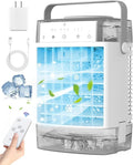 Portable Air Conditioner, Personal Evaporative Air Cooler with Dual Tank, 2 Mist Modes, 3 Wind Speed, USB Powered Desk