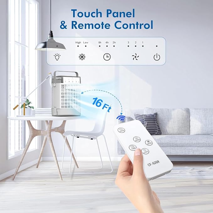Portable Air Conditioner, Personal Evaporative Air Cooler with Dual Tank, 2 Mist Modes, 3 Wind Speed, USB Powered Desk