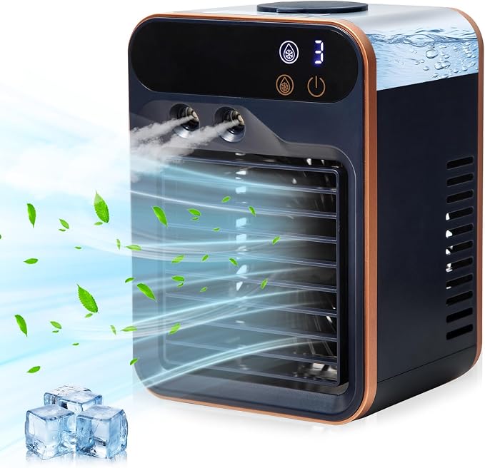Portable Air Conditioner-Rechargeable Office Air Conditioner in Three Speeds&Spray Speed,Portable Evaporative Cooling Fan