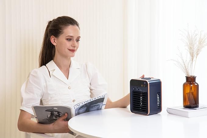 Portable Air Conditioner-Rechargeable Office Air Conditioner in Three Speeds&Spray Speed,Portable Evaporative Cooling Fan
