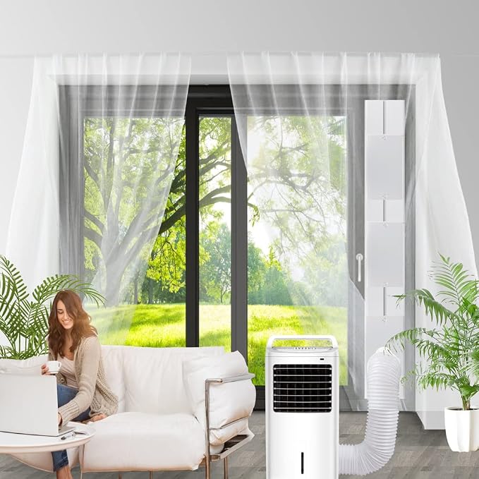 Portable Air Conditioner Sliding Door Vent Kit, 2024 New Upgrade Portable Air Conditioner Window Kit for Sliding Door, Max