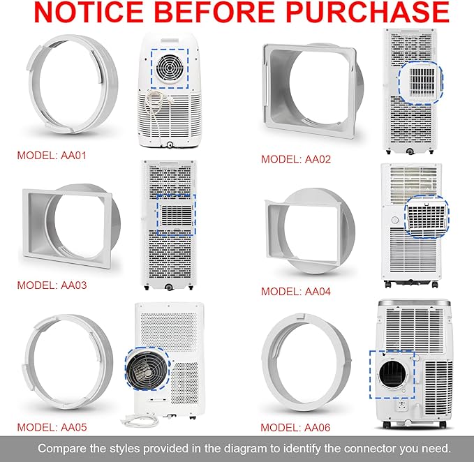 Portable Air Conditioner Unit Coupler 5.9 inch (Inside Dia) AC Unit Tube Connector Round Mobile Air Conditioning Accessories