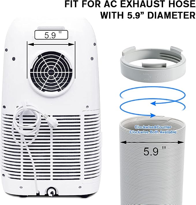 Portable Air Conditioner Unit Coupler 5.9 inch (Inside Dia) AC Unit Tube Connector Round Mobile Air Conditioning Accessories