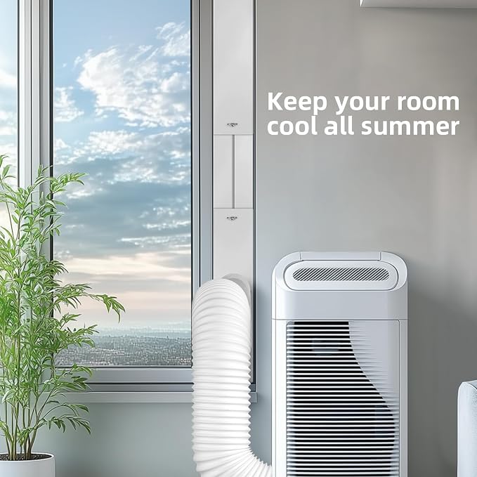 Portable Air Conditioner Window Kit - Adjustable Universal Window Seal AC Vent Kit with 5.9” Exhaust Hose for Sliding