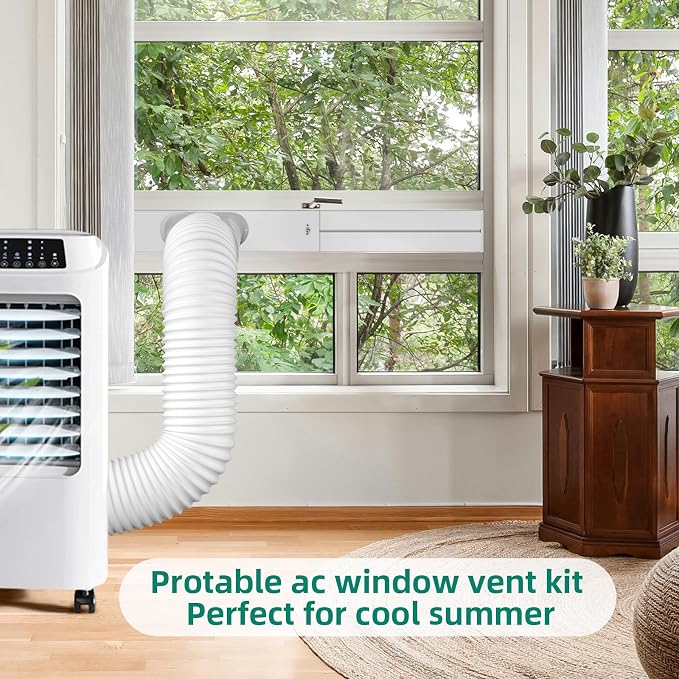Portable Air Conditioner Window Kit - Adjustable Universal Window Seal AC Vent Kit with 5.9” Exhaust Hose for Sliding