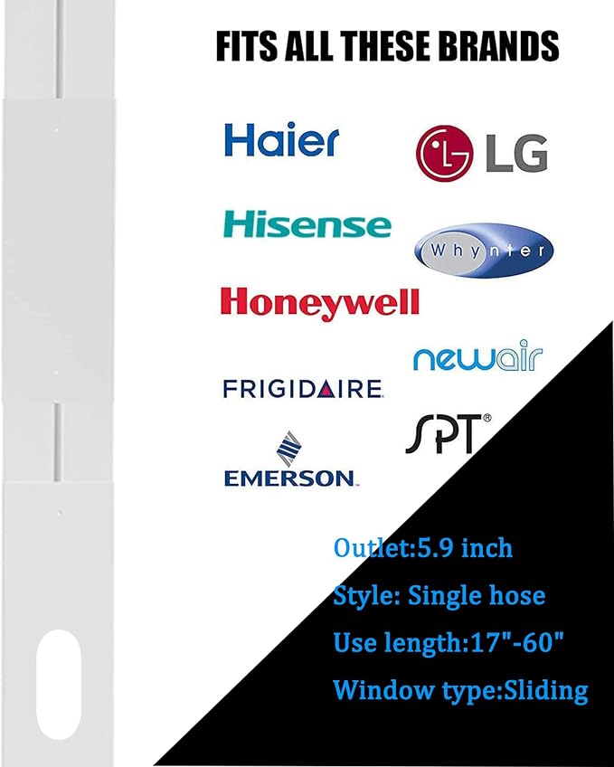 Portable Air Conditioner Window Kit Adjustable Window Seal for Portable AC Unit,Sliding A/C Vent Kit for Exhaust Hose with