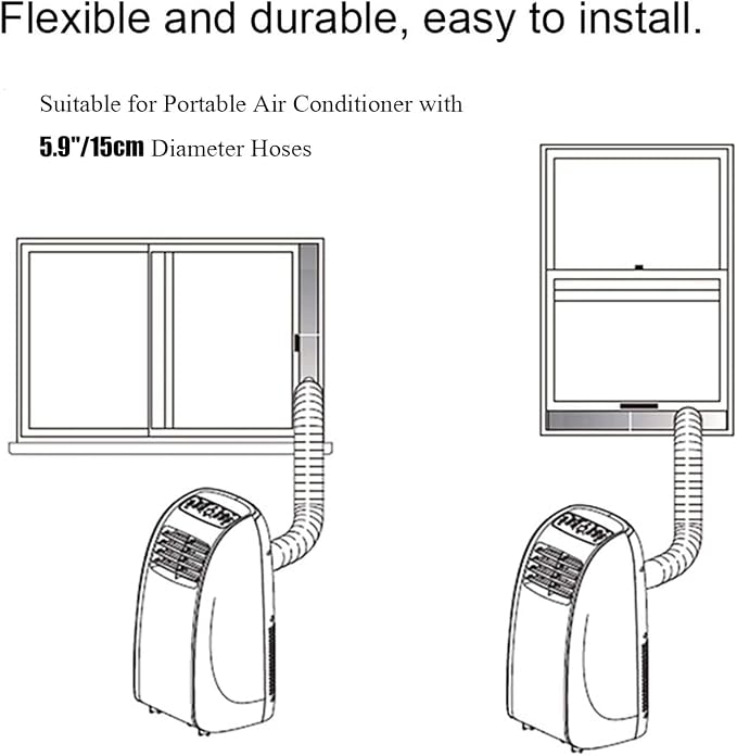 Portable Air Conditioner Window Kit Adjustable Window Seal for Portable AC Unit,Sliding A/C Vent Kit for Exhaust Hose with