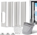 Portable Air Conditioner Window Kit with Coupler, 5.9 Inch Adjustable Window Seal Plate for A/C Units, Sliding AC Vent Kit