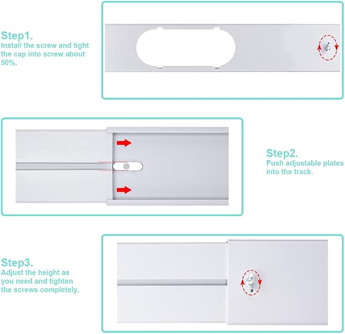 Portable Air Conditioner Window Kit with Coupler, 5.9 Inch Adjustable Window Seal Plate for A/C Units, Sliding AC Vent Kit