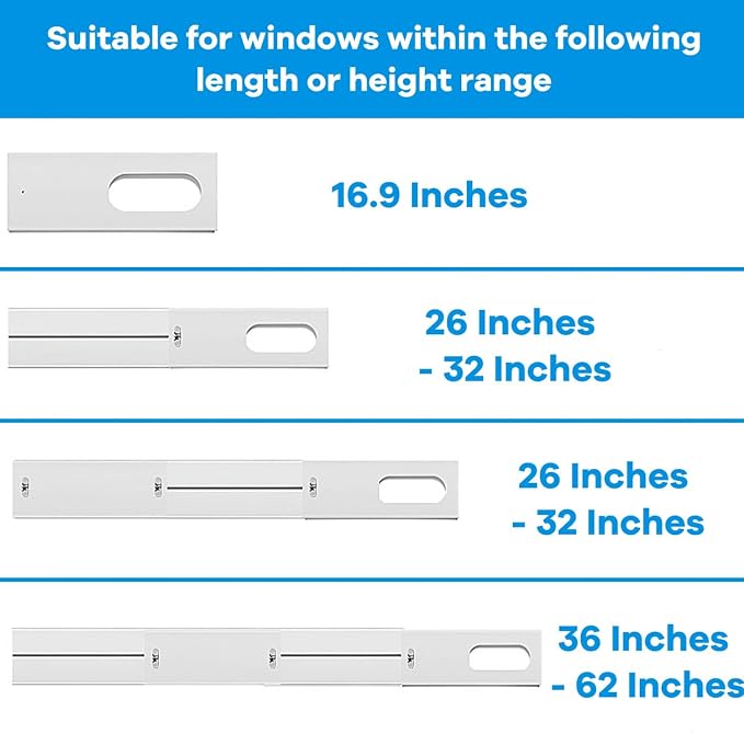 Portable Air Conditioner Window Kit with Coupler Adjustable Window Seal for AC Unit, Sliding AC Vent Kit for 5 inches Exhaust