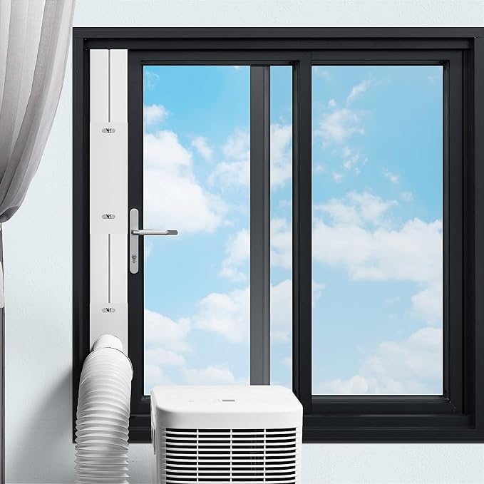 Portable Air Conditioner Window Kit with Coupler Adjustable Window Seal for AC Unit, Sliding AC Vent Kit for 5 inches Exhaust
