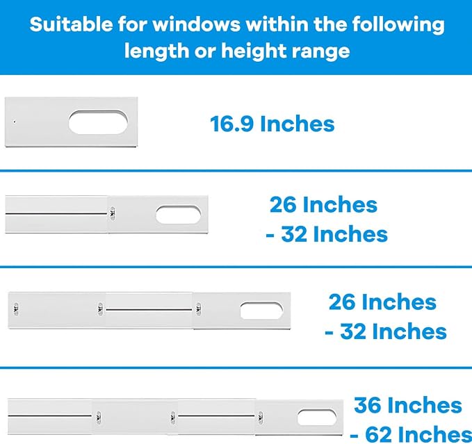 Portable Air Conditioner Window Kit with Coupler Adjustable Window Seal for AC Unit, Sliding AC Vent Kit for Exhaust Hose
