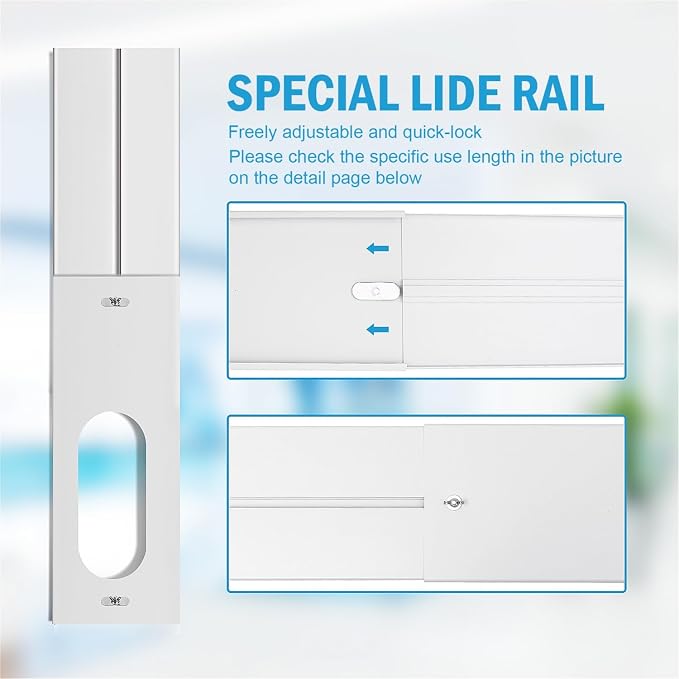 Portable Air Conditioner Window Kit with Coupler Adjustable Window Seal for AC Unit, Sliding AC Vent Kit for Exhaust Hose