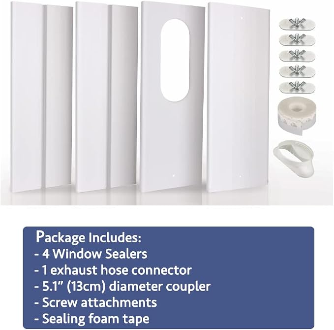 Portable Air Conditioner Window Kit with Coupler Adjustable Window Seal for AC Unit, alternate product view 8