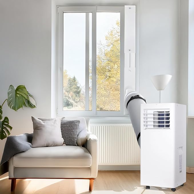 Portable Air Conditioner Window Unit Kit with Coupler Universal Adjustable Sliding Seal Plate Kit for Horizontal & Vertical