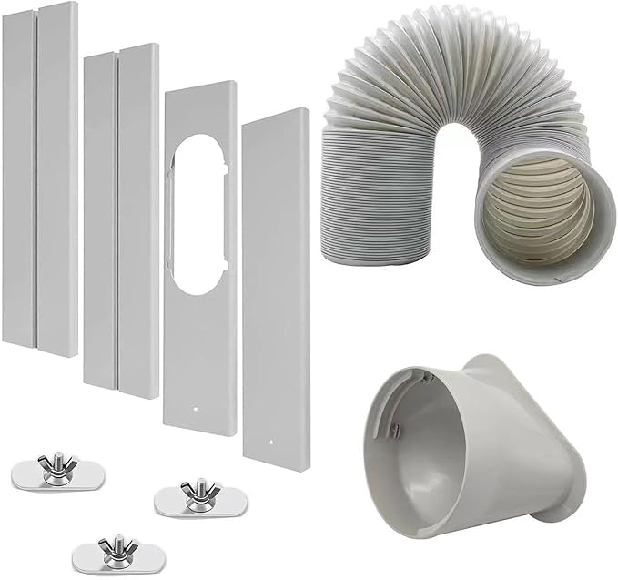 Portable Air Conditioner Window Vent Kit, 5.9 Inch Diameter 59 Inch Length Exhaust Hose,Adjustable Vertical/Horizontal
