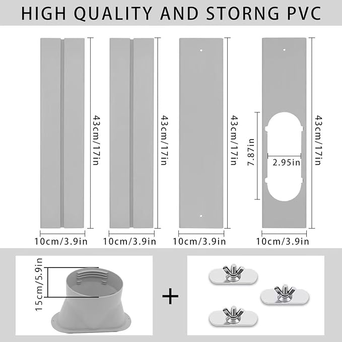 Portable Air Conditioner Window Vent Kit, 5.9 Inch Diameter 59 Inch Length Exhaust Hose,Adjustable Vertical/Horizontal