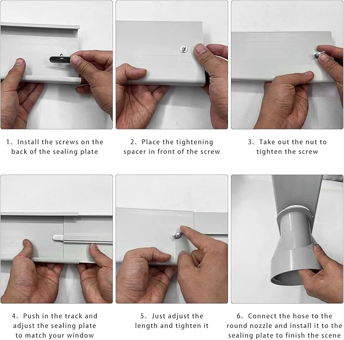 Portable Air Conditioner Window Vent Kit, 5.9 Inch Diameter 59 Inch Length Exhaust Hose,Adjustable Vertical/Horizontal