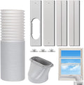 Portable Air Conditioner Window Vent Kit, Adjustable Window Seal with 5.9 Inch Diameter, 59 Inch Length Exhaust Hose for A/C