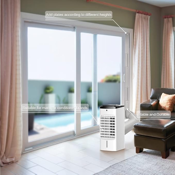 Portable Air Conditioner Window Vent Kit, Adjustable Window Seal with 5.9 Inch Diameter, 78.7 Inch Length Exhaust Hose for