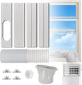 Portable Air Conditioner Window Vent Kit, Adjustable Window Seal with 5.1 Inch Diameter, 51 Inch Length Exhaust Hose for A/C
