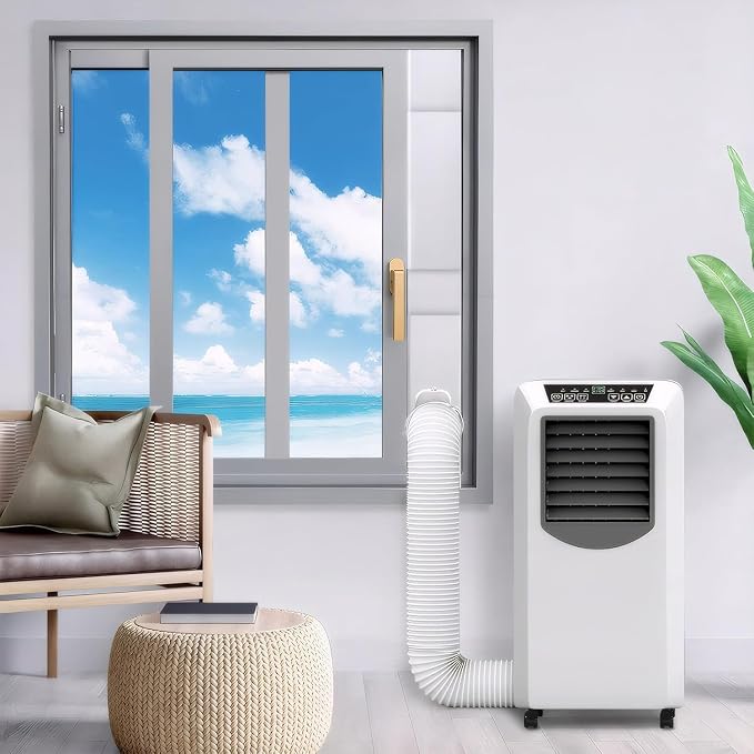 Portable Air Conditioner Window Vent Kit with 5.1" Exhaust Hose, Portable AC Seal Kit for Sliding Window with 4 Plates