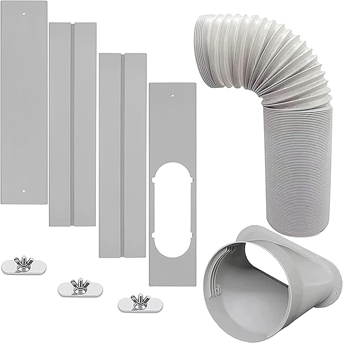 Portable Air Conditioner Windows Vent Kit with 5.9” Exhaust Hose Window Seal Kit for Portable Air Conditioner, Adjustable