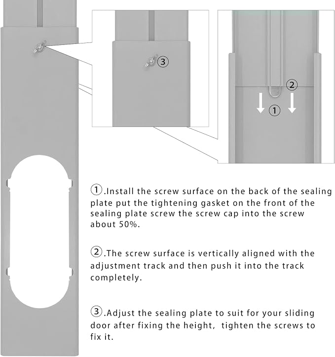 Portable Air Conditioner Windows Vent Kit with 5.9” Exhaust Hose Window Seal Kit for Portable Air Conditioner, Adjustable