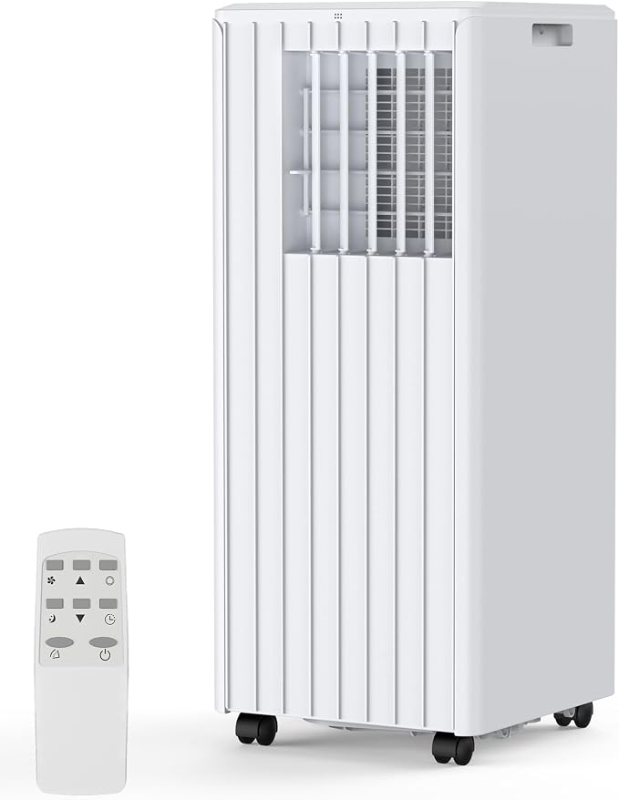 Portable Air Conditioner with 8,000 BTU Cooling Power – 3 Modes (Cool, Dehumidify, Fan) for Rooms Up to 350 Sq.Ft, Includes