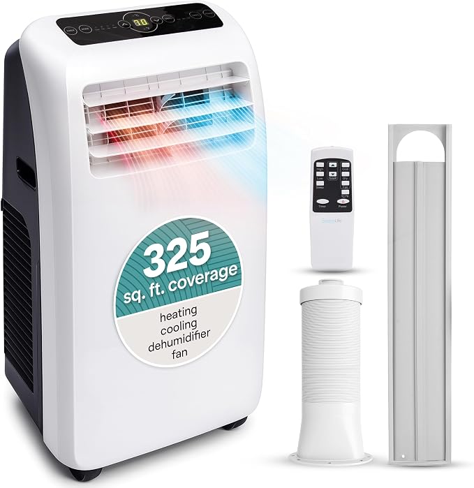 Portable Air Conditioner with Heat & Built-in Dehumidifier 12,000 BTU, Portable Heater & AC for Rooms up to 550 Sq Ft